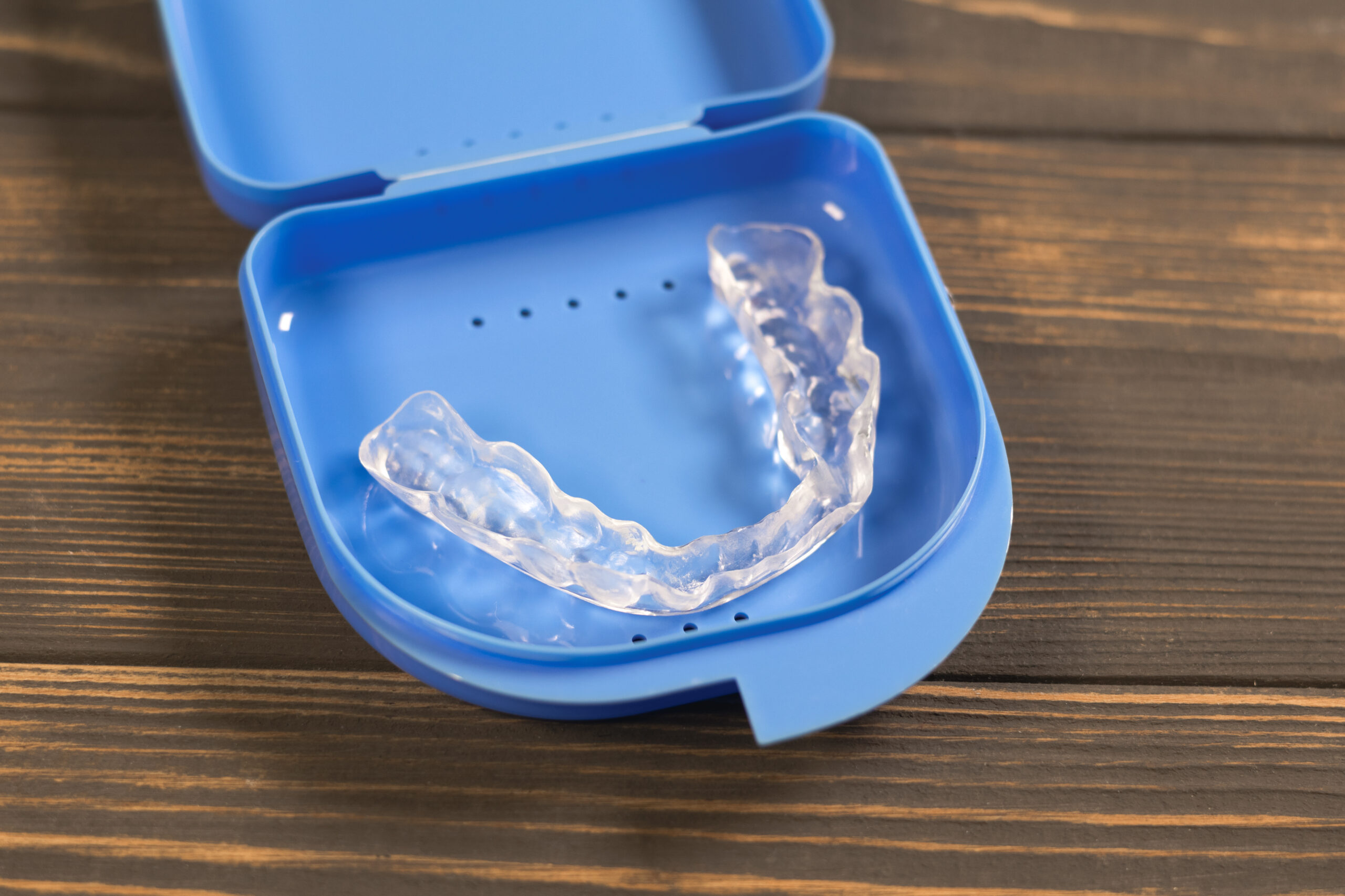 Dental splint mouth guard. TMJ splint disorder treatment. Occlusal splint. Prevent bruxism. Mouth guard for TMJ in box. Teeth protection. Pain in jaw. Teeth grinding.